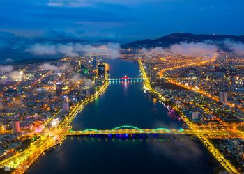 Da Nang in the fog of clouds