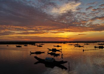 Sunrise in Tam Giang Lagoon