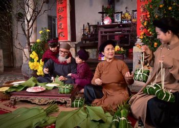 Vietnamese people preserving cultural values of traditional Tet